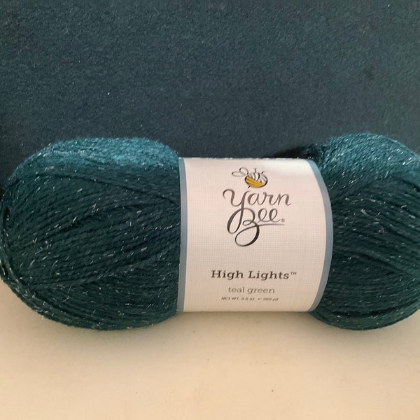 1 Yarn Bee yarn High Lights color; teal green