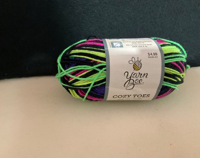 1 Yarn Bee Cozy Toes Color Neon Dreams Etsy