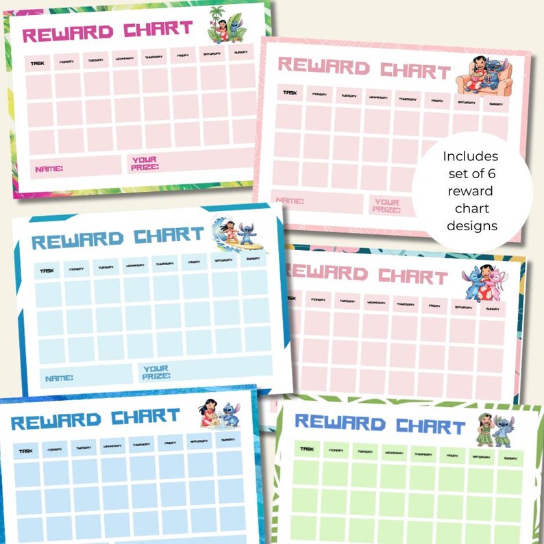Lilo and Stitch Printable Routine Chore and Reward Chart Digital ...