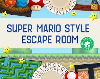 Super Mario Escape Room: Gra logiczna do druku (dla dzieci w wieku 6-10 lat) Wersja cyfrowa