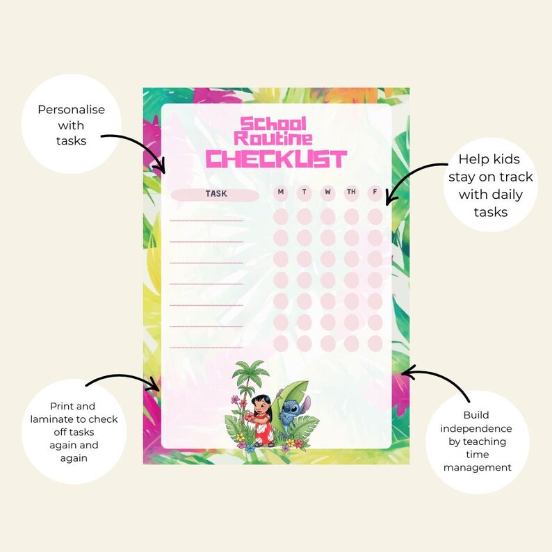 Lilo and Stitch Printable Routine Chore and Reward Chart Digital ...
