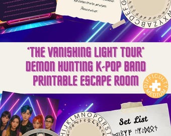 K-Pop Demon Hunter Escape Room: Printable Kids Party Game (Digital Download)