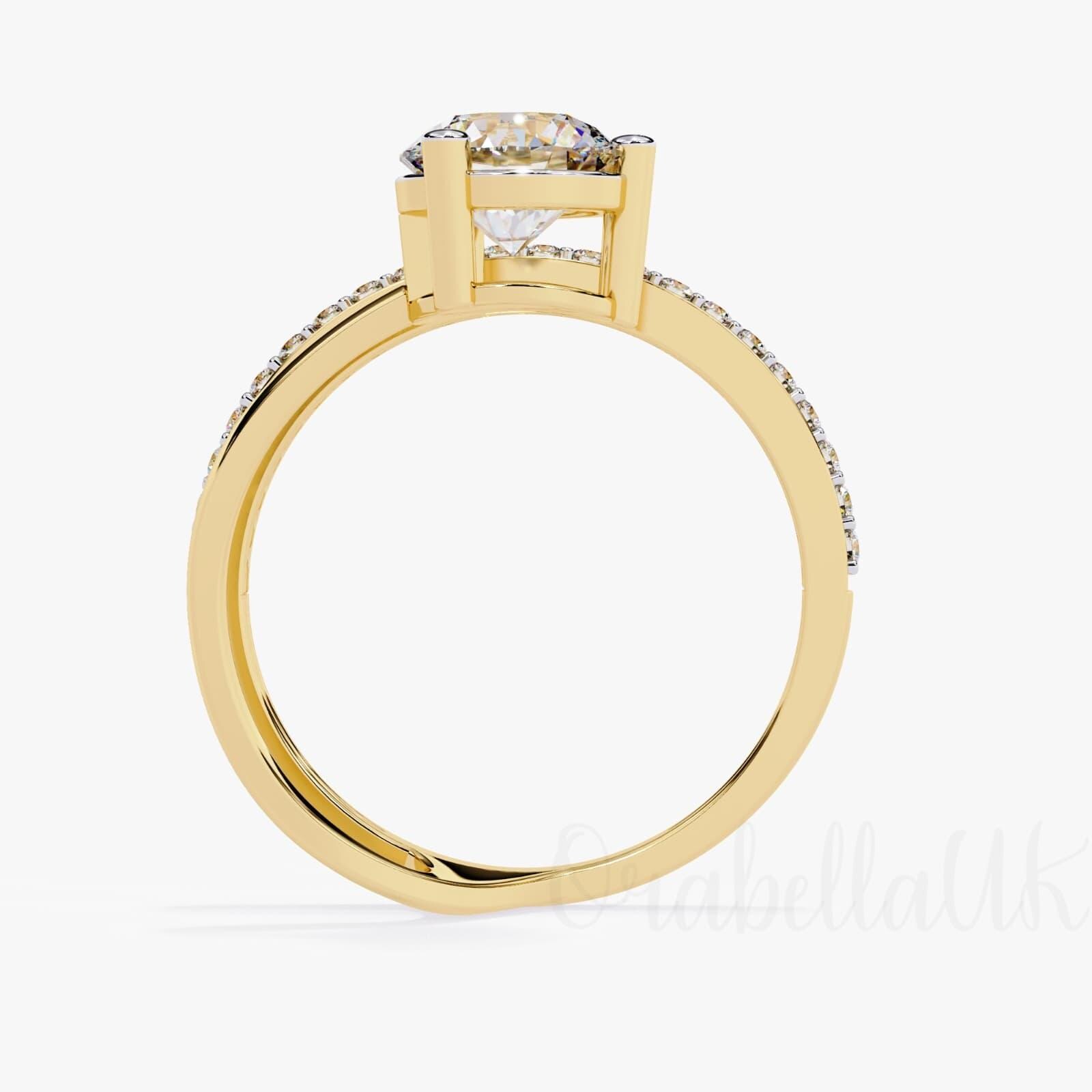 14k White Gold 1.25 ct Round CZ Engagement Ring w/ Matching Wedding Band