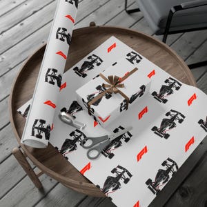 Formula 1 Gift Wrap Paper: F1 Racing Theme, Matte or Satin, Birthday, Holiday, Christmas, Motorsport Fan Wrapping Paper