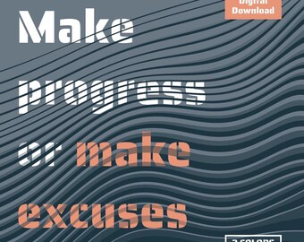 "Poster ""Make progres or makeänes"" — Druck sofort zum Downloaden."