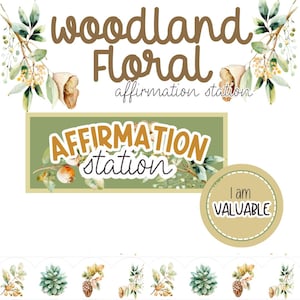Woodland Floral Affirmation Station Classroom Decor Teacher Classroom Decor Pack