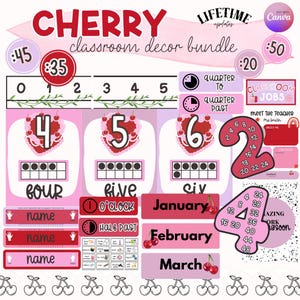 Cherry Classroom Decor Bundle: Teacher Printable Pack (Digital Download)