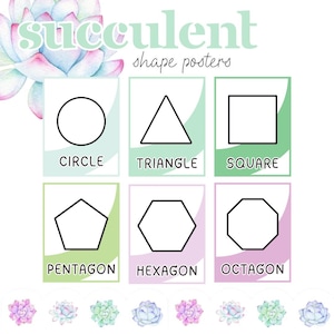Succulent Shape Posters: Classroom Decor Pack (Digital Download, Editable in Canva