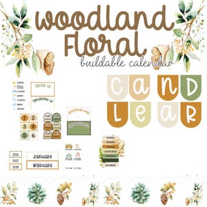 Woodland Floral Calendar Classroom Decor Teacher Classroom Decor Pack