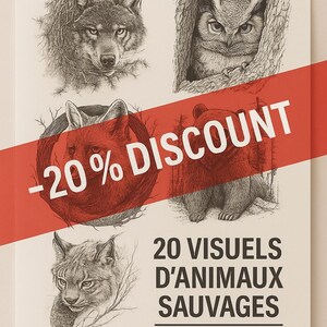 20 Animaux Sauvages à Télécharger – Illustrations PNG Gravure Vintage – Fichiers Numériques à Imprimer – Art Nature DIY PDF