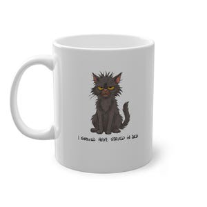 I should have stayed in bed | Funny gift for cat lovers | Unique gift for cat owners | Cute animal mug | Office mug