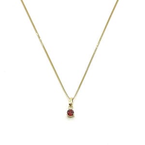 Geboortesteenketting juli - Echte edelsteen robijn, 333 gouden ketting Persoonlijke sieraden