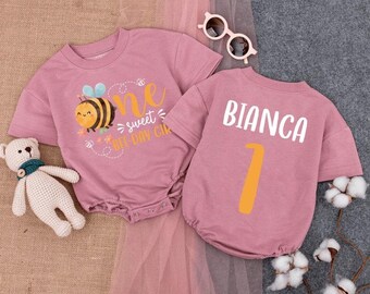 Custom One Sweet Bee-Day Baby Romper: First Birthday Outfit