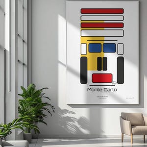 ポスター「Face Monte Carlo」クンスト・アーン・デ・ムール、プリント・アフドルクバレ・ポスター、トレンディなワンドデコラティ・デジタルダウンロード