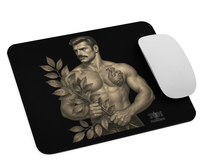 Tom of Finland Mouse Pad: Buff Guy Art, Polyester Surface