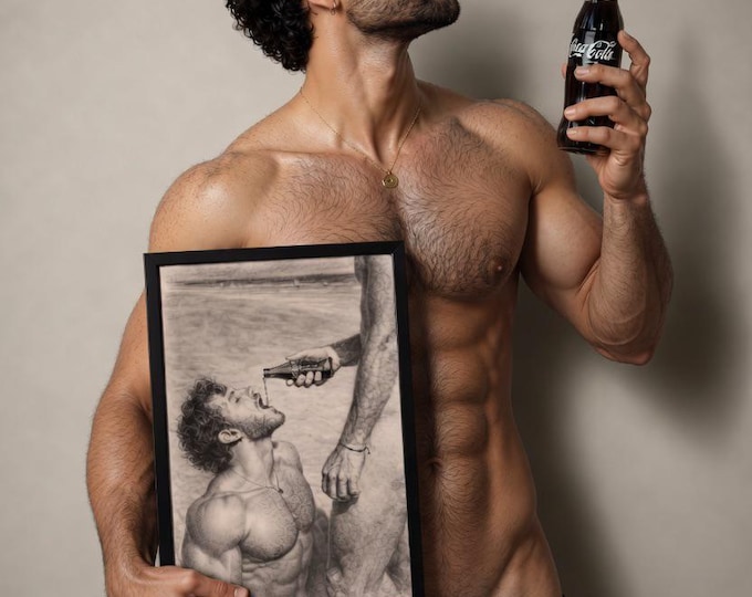 Cocacola - Tom of Florence - Museum-Quality Matte Paper Wooden Framed Poster - gay