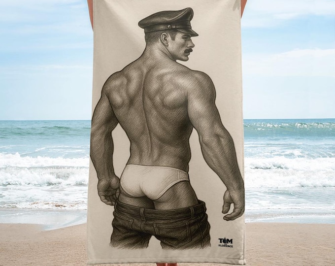 Towel - On Duty, For Pleasure Only - Leather, Muscle, Tom of Florence