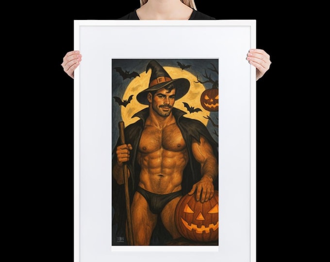 Wizard - Matte Paper Framed Poster With Mat - halloween - gay - witch