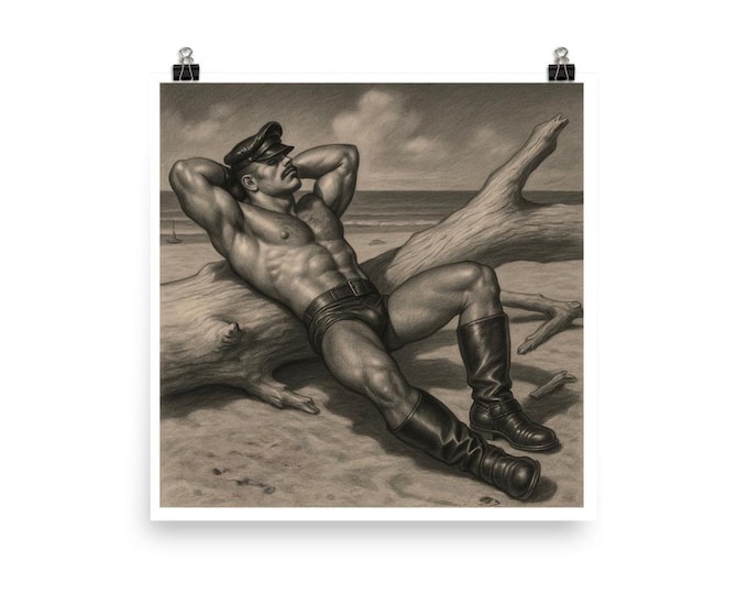 Photo paper poster - Leather Summer Vibes - muscle - Tom of Florence