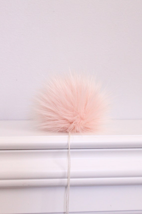 Pastel Pink Faux Fur Pom Pom. Pink Faux Fur Pompoms. Pink Pom Pom. Sew on  Pom Pom. Pink Pastel Pom Pom. Pom Pom for Hat. Tie on Pom Pom. 