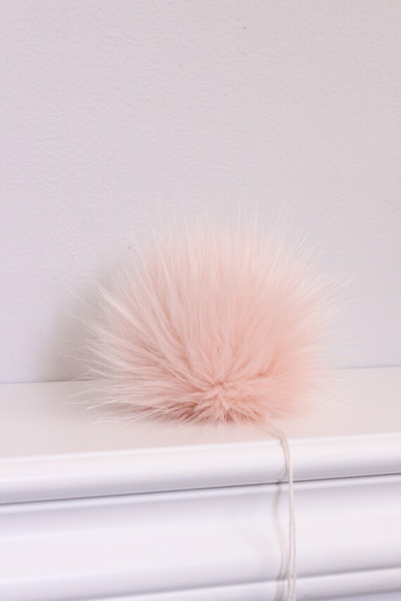 Pastel Pink Faux Fur Pom Pom. Pink Faux Fur Pompoms. Pink Pom Pom. Sew on  Pom Pom. Pink Pastel Pom Pom. Pom Pom for Hat. Tie on Pom Pom. 