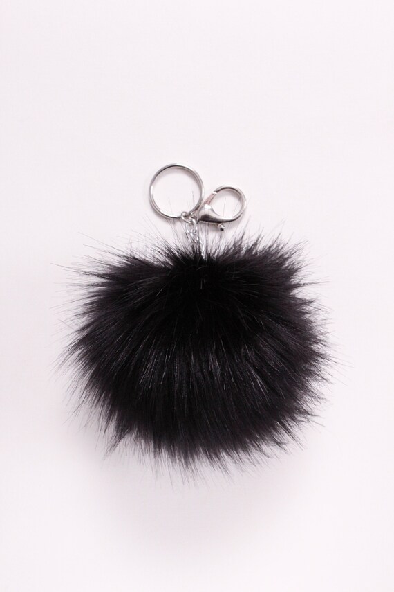 black pom keychain