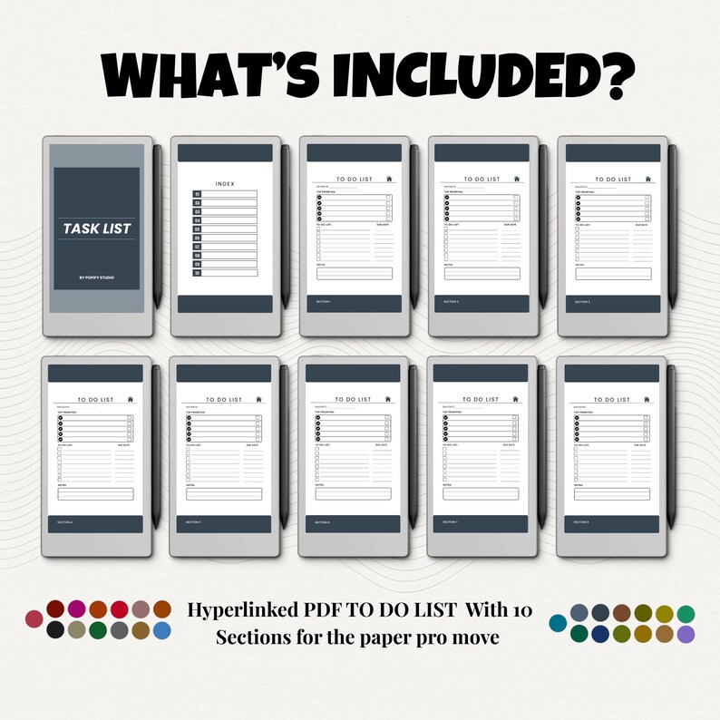 Remarkable Paper Pro Move To-do List Notebook: 25+ Color Hyperlinked ...