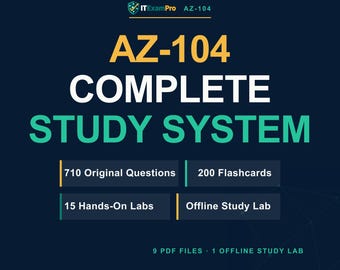 AZ-104 Lernpaket 2026–2027: 710 Fragen, Übungsklausuren, Karteikarten, Laborübungen & Offline-App