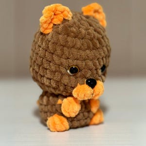 Miniature Crochet Puppy – Handmade Velour Yarn Plush Toy. Amigurumi Puppy. Crochet Puppy. Puppy handmade. Funny gift. Handmade soft Puppy.