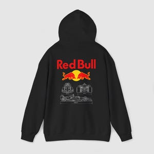 Bluza z kapturem Red Bull Racing, bluza z kapturem zespołu F1, bluza z kapturem Red Bull F1 Team, odzież na dzień wyścigu, idealna dla fanów Red Bulla, unisexowa bluza z kapturem wyścigowa zdjęcie 5