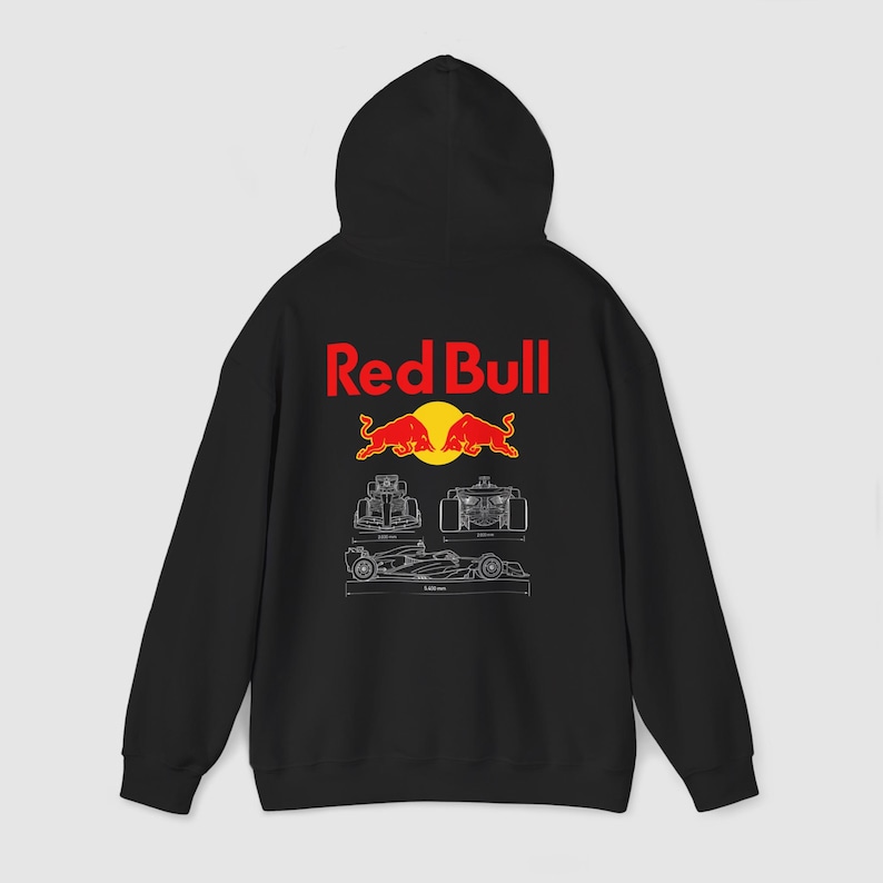 Bluza z kapturem Red Bull Racing, bluza z kapturem zespołu F1, bluza z kapturem Red Bull F1 Team, odzież na dzień wyścigu, idealna dla fanów Red Bulla, unisexowa bluza z kapturem wyścigowa zdjęcie 5