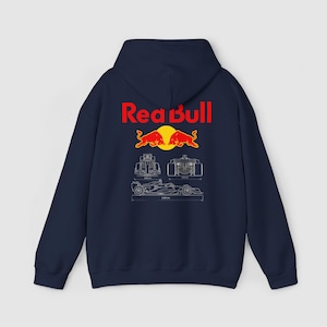 Bluza z kapturem Red Bull Racing, bluza z kapturem zespołu F1, bluza z kapturem Red Bull F1 Team, odzież na dzień wyścigu, idealna dla fanów Red Bulla, unisexowa bluza z kapturem wyścigowa zdjęcie 1