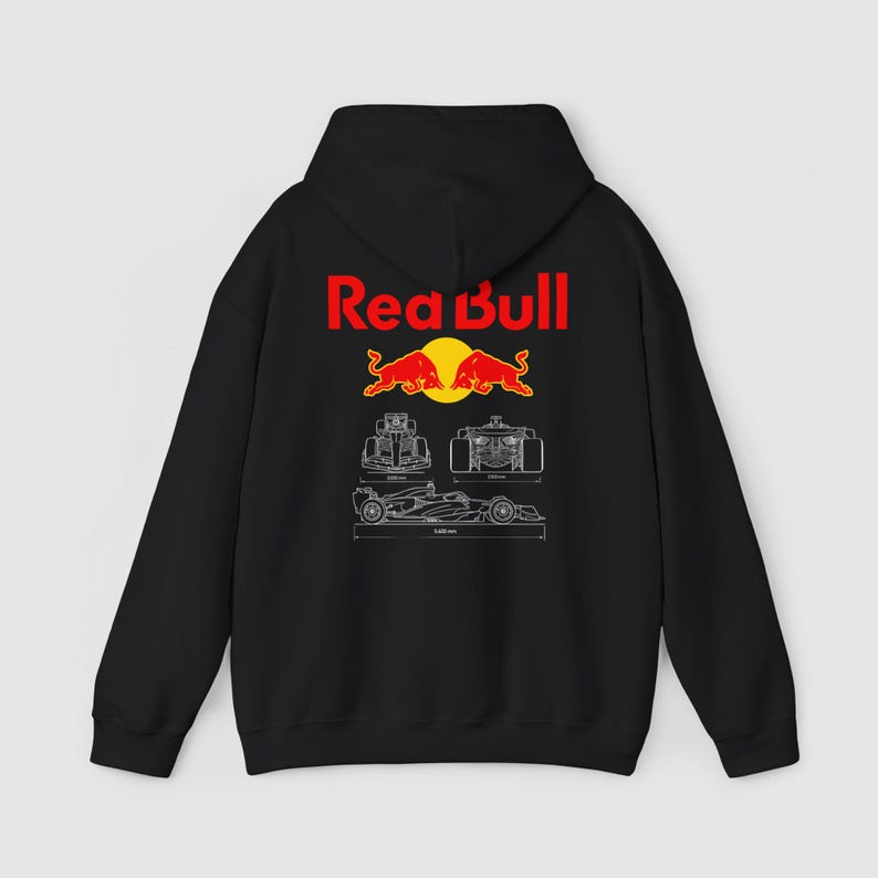 Bluza z kapturem Red Bull Racing, bluza z kapturem zespołu F1, bluza z kapturem Red Bull F1 Team, odzież na dzień wyścigu, idealna dla fanów Red Bulla, unisexowa bluza z kapturem wyścigowa zdjęcie 6