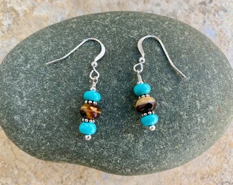 Statement Turquoise & Czech Glass Earrings