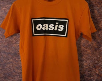 Vintage Oasis Band T-Shirt – Orange Iconic Logo, 2000s Era