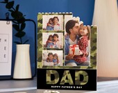 Custom Camo Dad Photo Building Blocks, Personalized Father’s Day Gift from Kids, Military Style Picture Puzzle for Dad