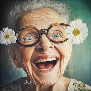 Set mit 6 lustigen, fröhlichen Grußkarten aus der Jolly Wrinkles-Kollektion (Damen)
