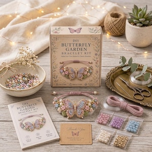 Kit fai da te per braccialetti con ciondoli 3D e perline, set creativo per principianti, perline, cordino e istruzioni inclusi, regalo per adolescenti e adulti.