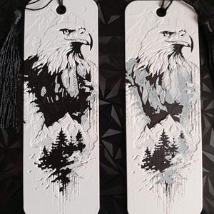 Adler Lesezeichen im Verschneiten Wald – Sitzender Adler – 3D Gedrucktes Winter & Weihnachtsmotiv