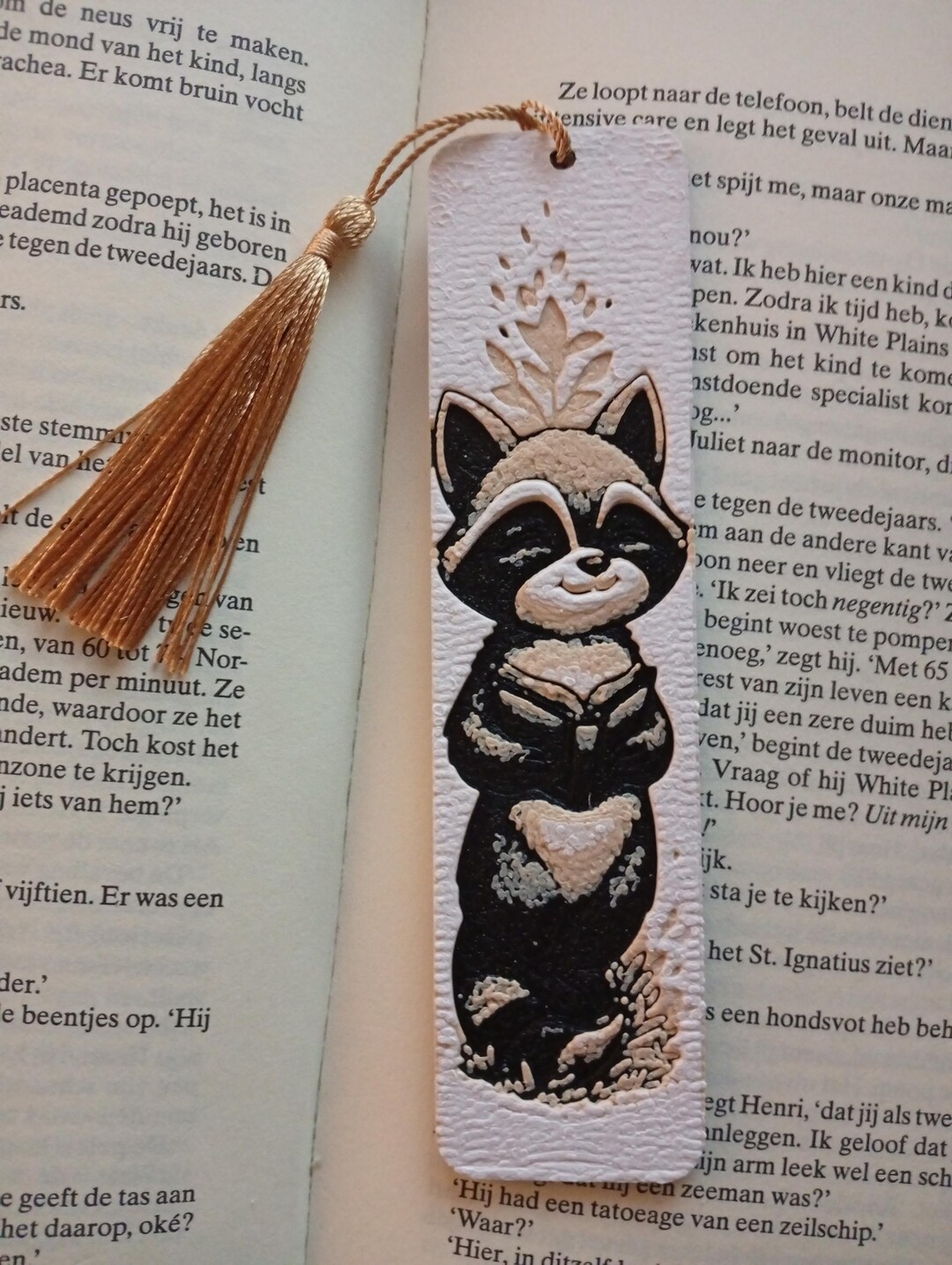 Reading Raccoon Bookmark | 3D Printed Bookmark in Various Colors | Cute ...