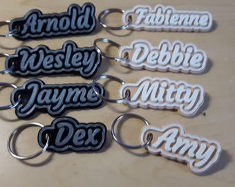 Llavero personalizado con nombre | Etiqueta para bolso hecha a mano | Regalo único | Llavero de PLA