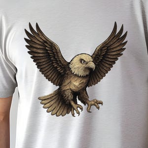 Fierce Eagle T-Shirt, Bold Wild Bird Graphic Tee, Vintage Bald Eagle Design, Patriotic Animal Shirt, Gift for Men Who Love Eagles,Usa Tshirt