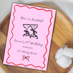 Editable Birthday Party Invitation Template, Instant Download