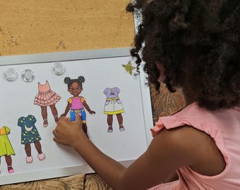 Dress Up Joi! Printable Paper Doll – Little Fashionista Set for Paper or Magnetic Play