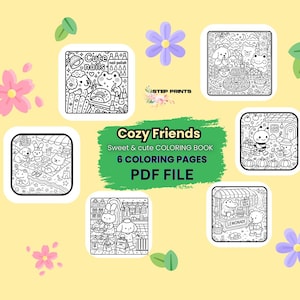 Cozy Friends Coloring Book – Cute Animal Characters & Easy  Kawaii Digital Art by Coco Wyo, Perfect for Procreate and  Cozy Days