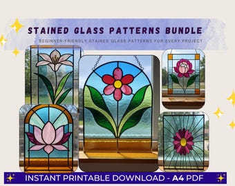 11 Stained Glass Suncatcher Patterns – Calla Lily Window Hanging Designs | PDF Templates