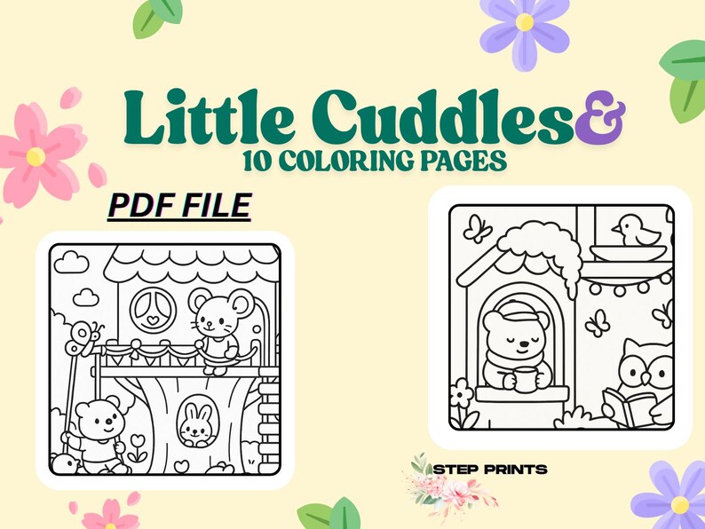 Little Cuddles | Adorable Animal Coloring Pages Collection Coco Wyo ...