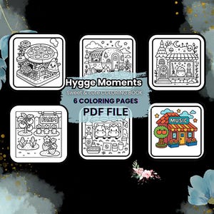 Cozy Vintage Corner Coloring Book: Relaxing Hygge Designs (PDF Downloadable)