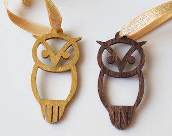 Chi Omega Owl Ornament, Laser Cut Wood Sorority Gift