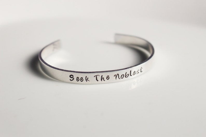 Seek the Noblest Bracelet // Zeta Tau Alpha Motto Bracelet // | Etsy